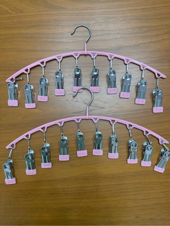 None Other - Pink Multi-Clip Hanger for Accessories and Laundry